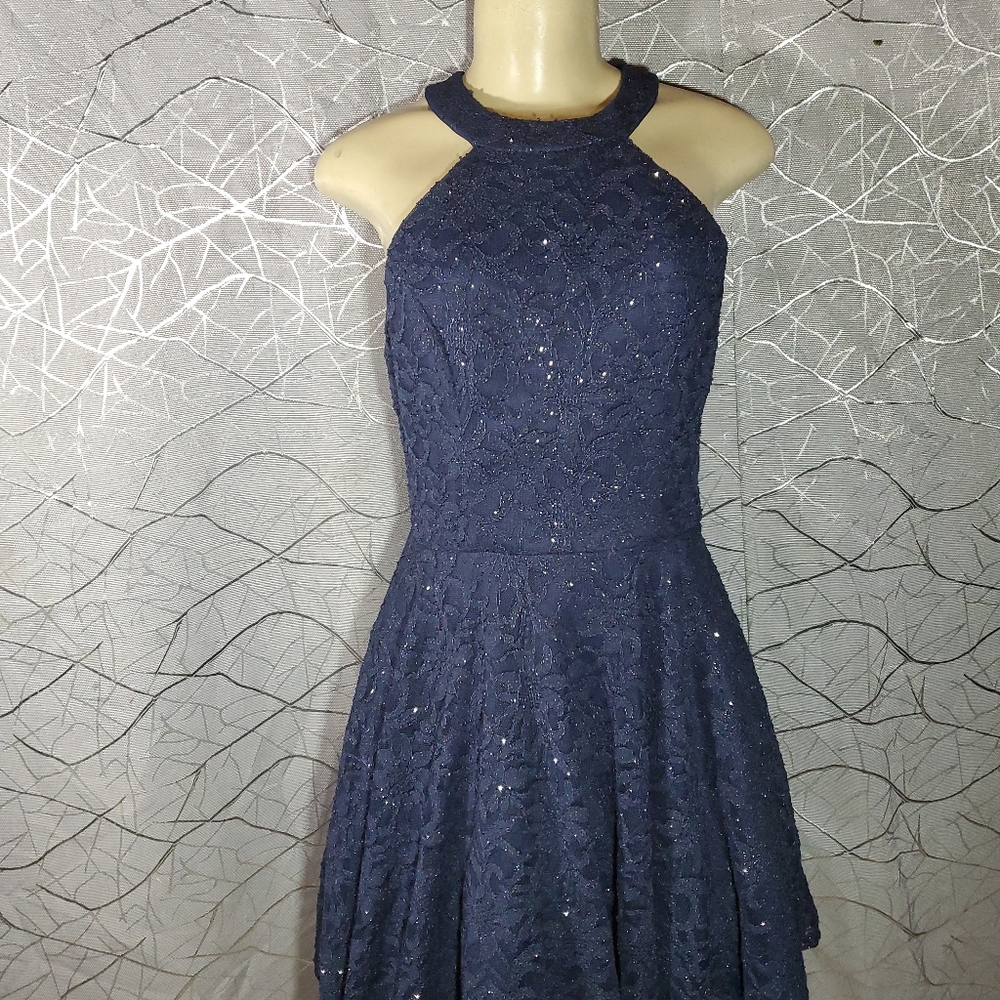 B. Smart women's navy size 9 glitter homecoming dress